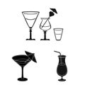 Vector illustration of cocktail and menu icon. Collection of cocktail and margarita stock symbol for web. Royalty Free Stock Photo