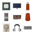Isolated object of computer and hardware sign. Collection of computer and component vector icon for stock. Royalty Free Stock Photo