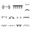 Isolated object of construct and side icon. Collection of construct and bridge stock vector illustration. Royalty Free Stock Photo