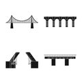 Isolated object of construct and side icon. Collection of construct and bridge stock vector illustration. Royalty Free Stock Photo