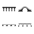 Isolated object of construct and side sign. Collection of construct and bridge vector icon for stock. Royalty Free Stock Photo