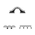 Isolated object of construct and side sign. Collection of construct and bridge vector icon for stock. Royalty Free Stock Photo