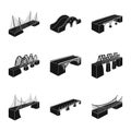 Isolated object of construct and side sign. Set of construct and architecture stock vector illustration. Royalty Free Stock Photo