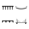 Isolated object of construct and side sign. Set of construct and bridge vector icon for stock. Royalty Free Stock Photo