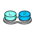 Isolated object of container and lenses icon. Web element of container and contact vector icon for stock. Royalty Free Stock Photo