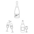 Isolated object of cork and new icon. Collection of cork and wine vector icon for stock. Royalty Free Stock Photo