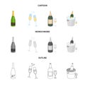 Isolated object of cork and new logo. Set of cork and wine vector icon for stock. Royalty Free Stock Photo