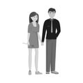 Vector illustration of couple and young symbol. Set of couple and husband vector icon for stock.