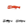 Vector illustration of crayfish and lobster sign. Collection of crayfish and boiled stock symbol for web.