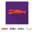 Isolated object of crayfish and lobster symbol. Collection of crayfish and boiled vector icon for stock.