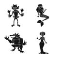 Isolated object of creature and devilry icon. Collection of creature and halloween vector icon for stock. Royalty Free Stock Photo