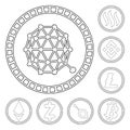 Isolated object of crypto and internet sign. Collection of crypto and finance vector icon for stock.