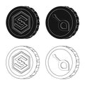Isolated object of cryptocurrency and coin sign. Set of cryptocurrency and crypto vector icon for stock.
