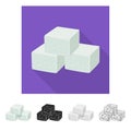 Vector illustration of cube and food icon. Set of cube and diabetes vector icon for stock.