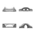 Isolated object of design and construct logo. Set of design and bridge vector icon for stock. Royalty Free Stock Photo