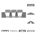 Isolated object of design and construct sign. Set of design and bridge vector icon for stock. Royalty Free Stock Photo