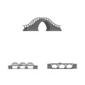 Isolated object of design and construct sign. Set of design and bridge vector icon for stock. Royalty Free Stock Photo