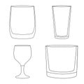 Isolated object of dishes and container logo. Set of dishes and glassware vector icon for stock. Royalty Free Stock Photo