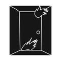 Isolated object of door and flame logo. Collection of door and exit stock vector illustration. Royalty Free Stock Photo