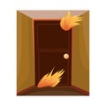Isolated object of door and flame sign. Set of door and exit stock vector illustration. Royalty Free Stock Photo