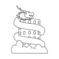 Vector illustration of dragon and giant logo. Collection of dragon and building stock vector illustration.