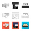 Isolated object of dreams and night symbol. Set of dreams and bedroom vector icon for stock. Royalty Free Stock Photo