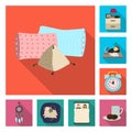 Vector illustration of dreams and night icon. Collection of dreams and bedroom stock vector illustration. Royalty Free Stock Photo