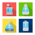 Vector illustration of equipment and humidify icon. Set of equipment and technology vector icon for stock. Royalty Free Stock Photo