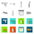 Isolated object of equipment and stickies icon. Set of equipment and fixing vector icon for stock.