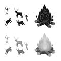 Isolated object of evolution and neolithic logo. Set of evolution and primeval vector icon for stock.
