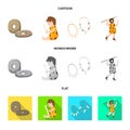 Isolated object of evolution and neolithic symbol. Collection of evolution and primeval vector icon for stock. Royalty Free Stock Photo