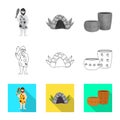 Vector illustration of evolution and neolithic icon. Set of evolution and primeval stock vector illustration. Royalty Free Stock Photo