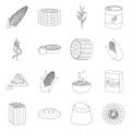Isolated object of farm and crop logo. Collection of farm and nutrition vector icon for stock. Royalty Free Stock Photo