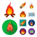 Vector illustration of fire and flame logo. Collection of fire and fireball stock symbol for web. Royalty Free Stock Photo