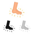 Isolated object of foot and flatfoot sign. Set of foot and anatomy vector icon for stock.