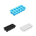 Isolated object of freezer and ice sign. Set of freezer and cube vector icon for stock.