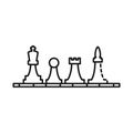 Vector illustration of game and chess symbol. Set of game and strategy stock symbol for web.