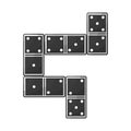 Vector illustration of game and domino symbol. Set of game and block stock symbol for web. Royalty Free Stock Photo