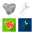 Vector illustration of genetic and plant icon. Set of genetic and biotechnology stock symbol for web. Royalty Free Stock Photo