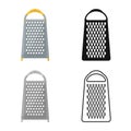 Vector illustration of grater and flatware symbol. Graphic of grater and instrument stock vector illustration. Royalty Free Stock Photo