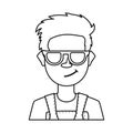 Isolated object of guy and contempt icon. Collection of guy and glasses stock vector illustration.