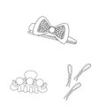 Isolated object of hairdressing and hairclip icon. Set of hairdressing and accessories stock vector illustration.