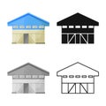 Isolated object of hangar and garage symbol. Web element of hangar and depot vector icon for stock.