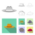 Isolated object of headwear and cap logo. Collection of headwear and accessory vector icon for stock. Royalty Free Stock Photo