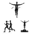 Vector illustration of health and fitness icon. Set of health and sprint stock vector illustration.