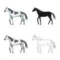 Vector illustration of horse and dapple logo. Set of horse and fauna stock vector illustration.