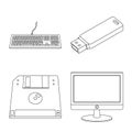 Isolated object of laptop and device logo. Set of laptop and server vector icon for stock. Royalty Free Stock Photo