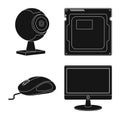 Isolated object of laptop and device sign. Collection of laptop and server vector icon for stock. Royalty Free Stock Photo