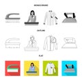 Isolated object of laundry and clean icon. Set of laundry and clothes stock symbol for web.