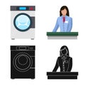 Isolated object of laundry and clean sign. Collection of laundry and clothes vector icon for stock.